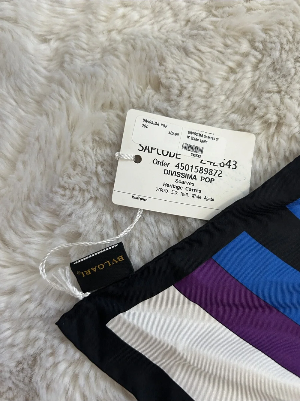 Bvlgari Silk Scarf Geometric Print